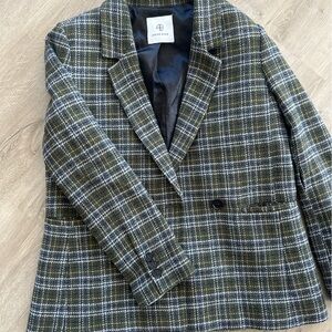 ANINE BING Madeleine Plaid Blazer Size L Good Condition